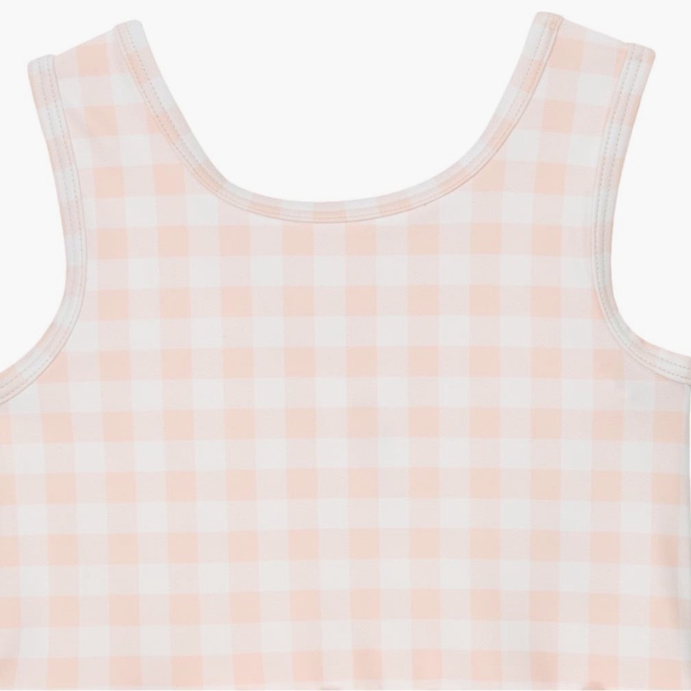 🆕Tucker + Tate Baby Girl Pink Cream Gingham Tutu One Piece Swimsuit::NWT SPF 50 - Picture 2 of 9